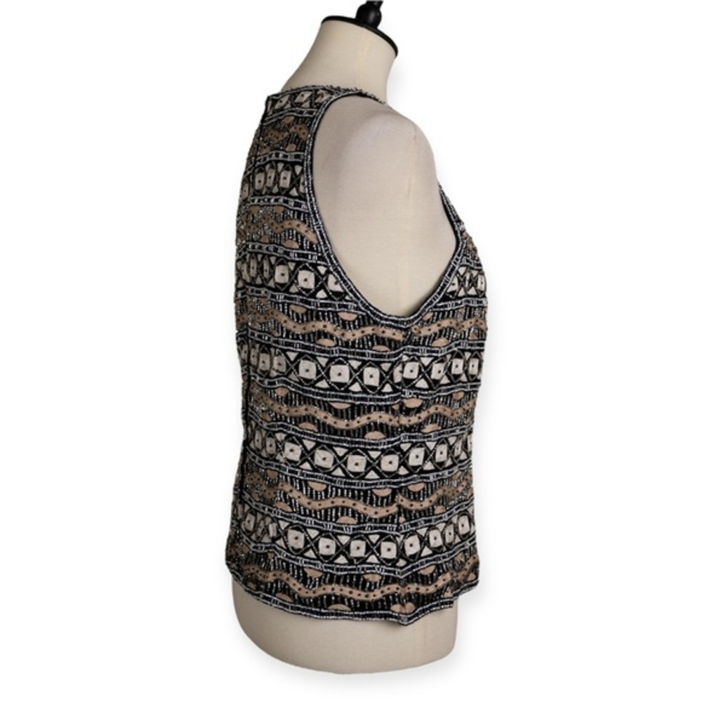 Chaudry Full Sequin Silk Top Art Deco Cocktail Glam Special Occasion Sz M NEW - Picture 6 of 11